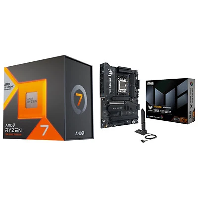 AMD Ryzen 7 7800X3D 8-Core 4.2GHz AM5 Processor & ASUS TUF GAMING X870E-PLUS Wi-Fi 7 AM5 DDR5 Motherboard