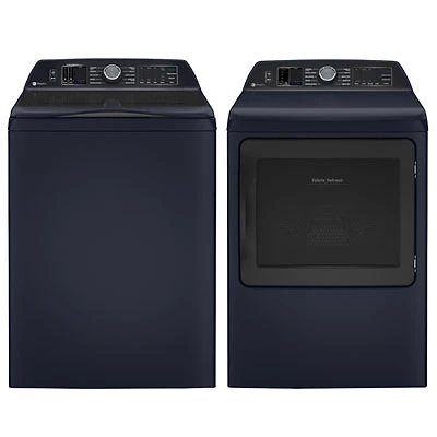 GE Profile 5.4 Cu. Ft. High Efficiency Top Load Washer & 7.3 Cu. Ft. Electric Steam Dryer - Sapphire Blue