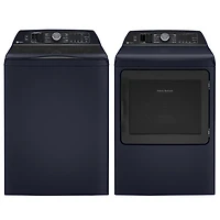 GE Profile 5.4 Cu. Ft. High Efficiency Top Load Washer & 7.3 Cu. Ft. Electric Steam Dryer - Sapphire Blue
