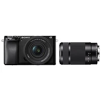 Sony Alpha 6100 APS-C Mirrorless Camera w/ 16-50mm Lens Kit & 55–210mm f/4.5-6.3 OSS 3.8x Telephoto Zoom Lens