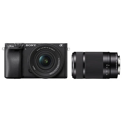 Sony Alpha 6400 APS-C Mirrorless Camera with 16-50mm Lens Kit & 55–210mm f/4.5-6.3 OSS 3.8x Telephoto Zoom Lens