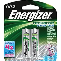 Piles rechargeables NiMH AA d'Energizer - Paquet de 2 piles