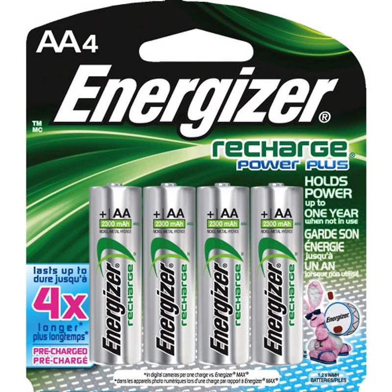 Paquet de 4 piles rechargeables NiMH AA NH15BP4 d'Energizer