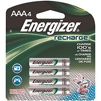Paquet de 4 piles rechargeables AAA NiMH Recharge PowerPlus NH12BP4 d'Energizer