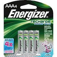 Paquet de 4 piles rechargeables AAA NiMH Recharge PowerPlus NH12BP4 d'Energizer