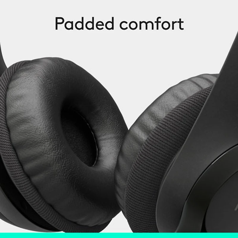 Logitech H390 Wired Headset with Noise Cancelling Microphone - Black