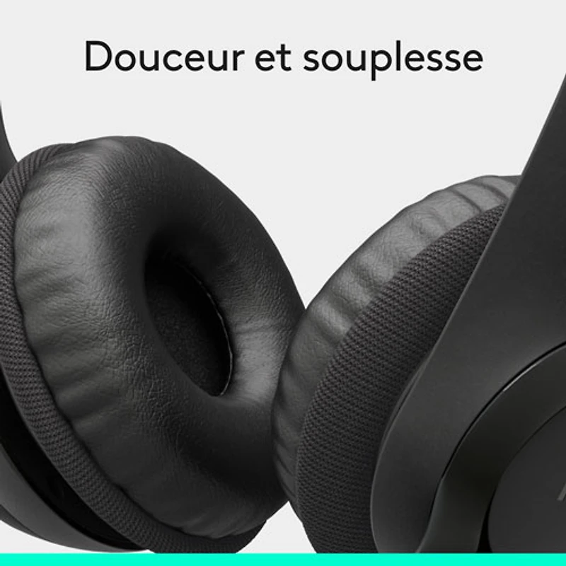 Logitech H390 Wired Headset with Noise Cancelling Microphone - Black