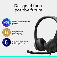 Logitech H390 Wired Headset with Noise Cancelling Microphone - Black