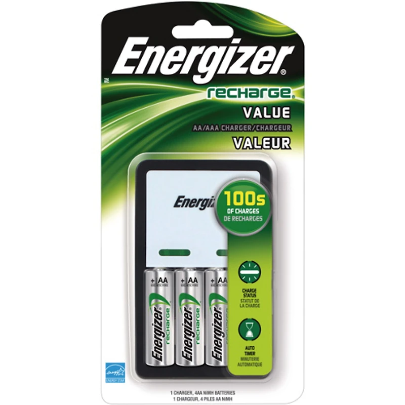 Energizer Maxi Charger With 4 "AA" Ni-MH Rechargeable Batteries (CHVCMWB4)