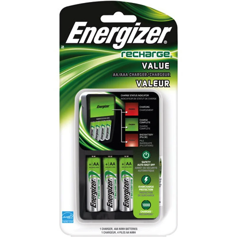 Energizer Maxi Charger With 4 "AA" Ni-MH Rechargeable Batteries (CHVCMWB4)