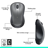 Souris ambidextre sans fil M310 de Logitech - Argenté
