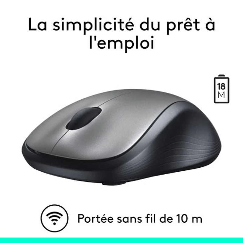 Souris ambidextre sans fil M310 de Logitech - Argenté