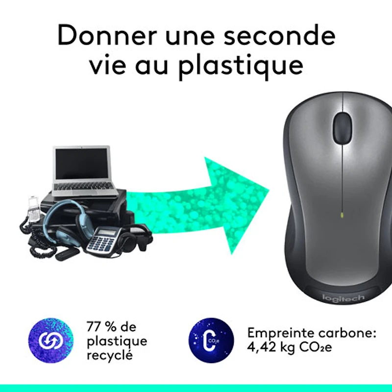 Souris ambidextre sans fil M310 de Logitech - Argenté