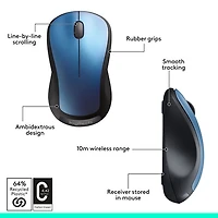 Souris ambidextre sans fil M310 de Logitech - Bleu paon