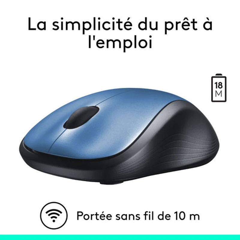 Souris ambidextre sans fil M310 de Logitech - Bleu paon