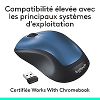 Souris ambidextre sans fil M310 de Logitech - Bleu paon