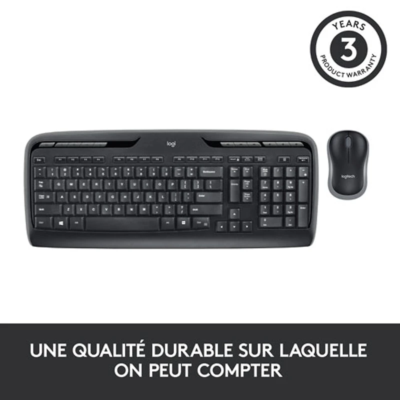 Ensemble avec clavier et souris sans fil MK320 de Logitech