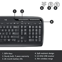 Ensemble avec clavier et souris sans fil MK320 de Logitech - Français