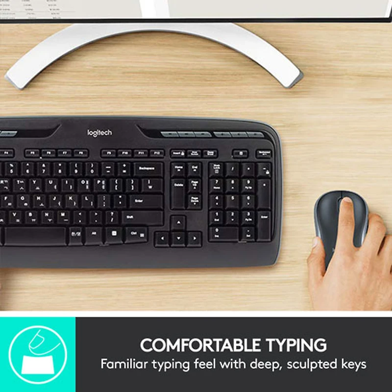 Ensemble avec clavier et souris sans fil MK320 de Logitech - Français