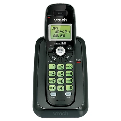 Téléphone sans fil à 1 combiné DECT 6.0 de Vtech (CS6114-11 BLK) - Noir