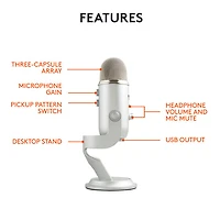 Blue Microphones Yeti USB Microphone - Silver