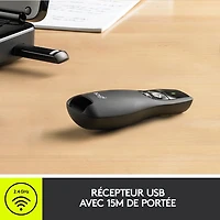 Télécommande de présentation sans fil au laser R400 de Logitech