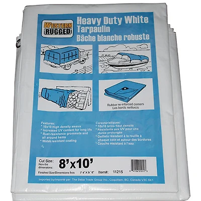 Toile de 12 x 20 pi de Western Rugged - Blanc