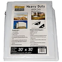 Bâche de 20 x 30 pi de Western Rugged - Blanc