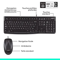 Ensemble avec clavier et souris MK120 de Logitech