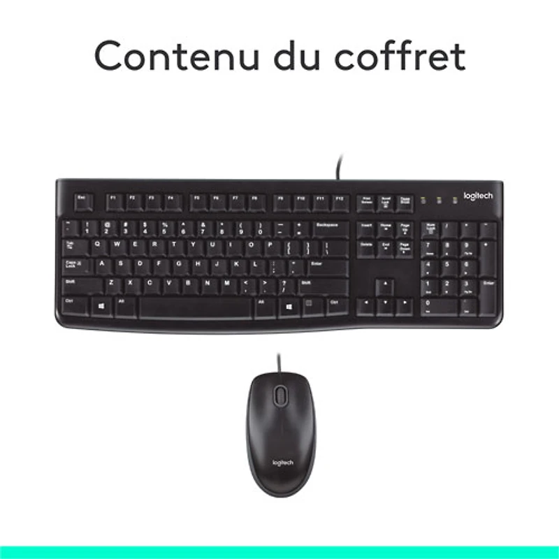 Ensemble avec clavier et souris MK120 de Logitech