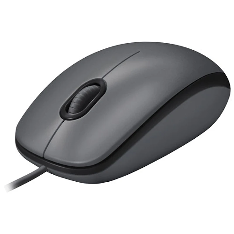 Souris optique ambidextre avec fil M100 de Logitech - Anthracite