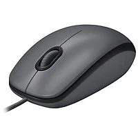 Logitech M100 Wired Optical Ambidextrous Mouse for PC - Charcoal