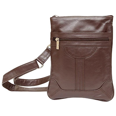 Ashlin Dorothy Leather Pouch - Dark Brown
