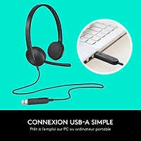 Logitech H340 USB Headset with Noise-Cancelling Mic (981-000507) - Black