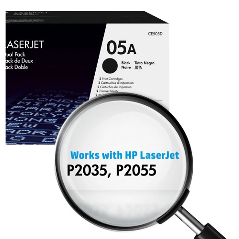 HP LaserJet 05A Black Toner (CE505D) - 2 Pack