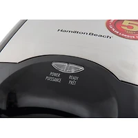 Gaufrier style belge de Hamilton Beach (26020C) - Noir - Acier inoxydable
