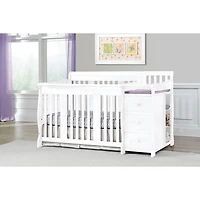 Lit de bébé/table à langer 4-en-1 côté fixe Portofino de Storkcraft - Blanc