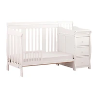 Lit de bébé/table à langer 4-en-1 côté fixe Portofino de Storkcraft - Blanc