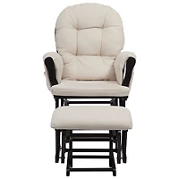 Storkcraft Hoop Glider and Ottoman Set - Black/Beige