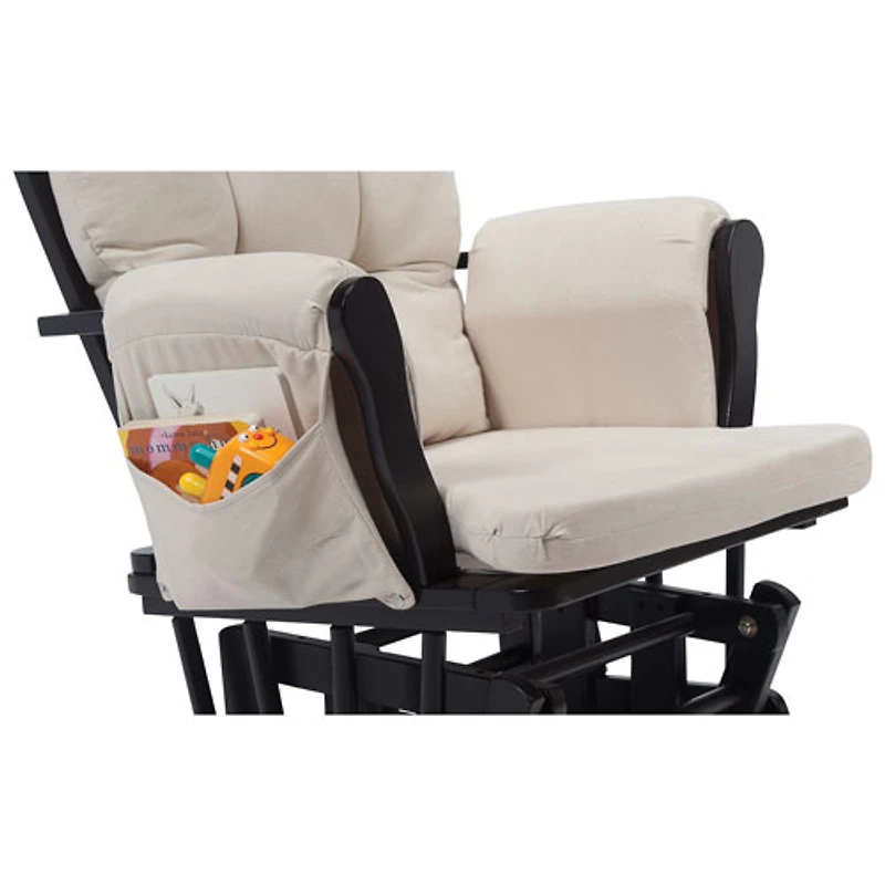 Storkcraft Hoop Glider and Ottoman Set - Black/Beige