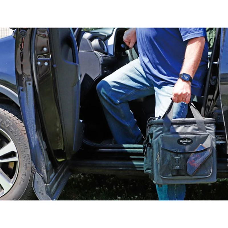 Glacière électrique repliable 12 V 13 L (14 pte) de Koolatron - Gris/Noir