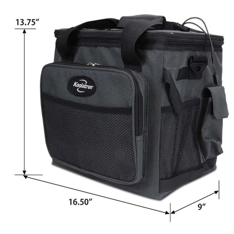 Glacière électrique repliable 12 V 13 L (14 pte) de Koolatron - Gris/Noir