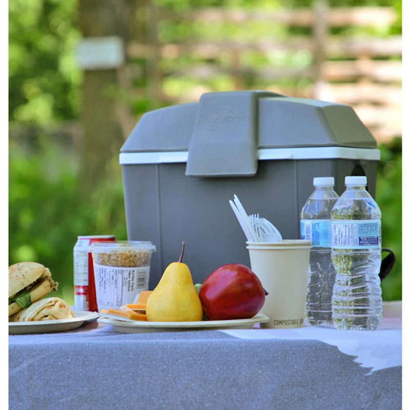 Glacière/Réchaud électrique 12 V 9 L (9,8 pte) à courroie de Koolatron - Gris