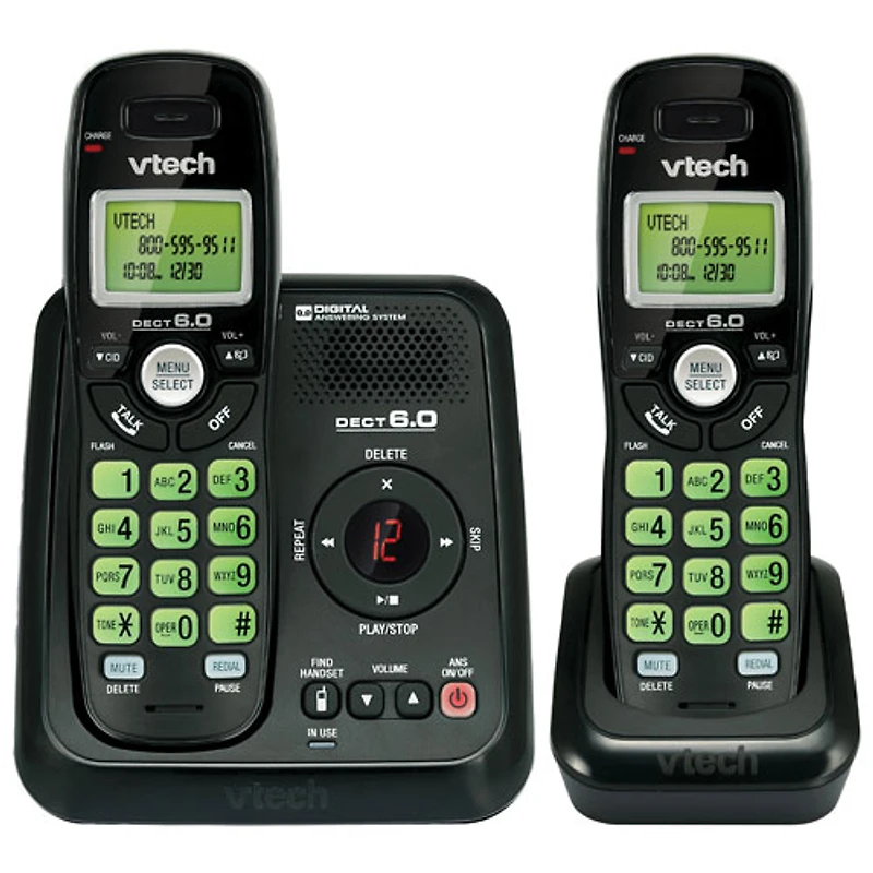 Téléphone sans cordon à 2 combinés DECT 6.0 de VTech (CS6124-21)