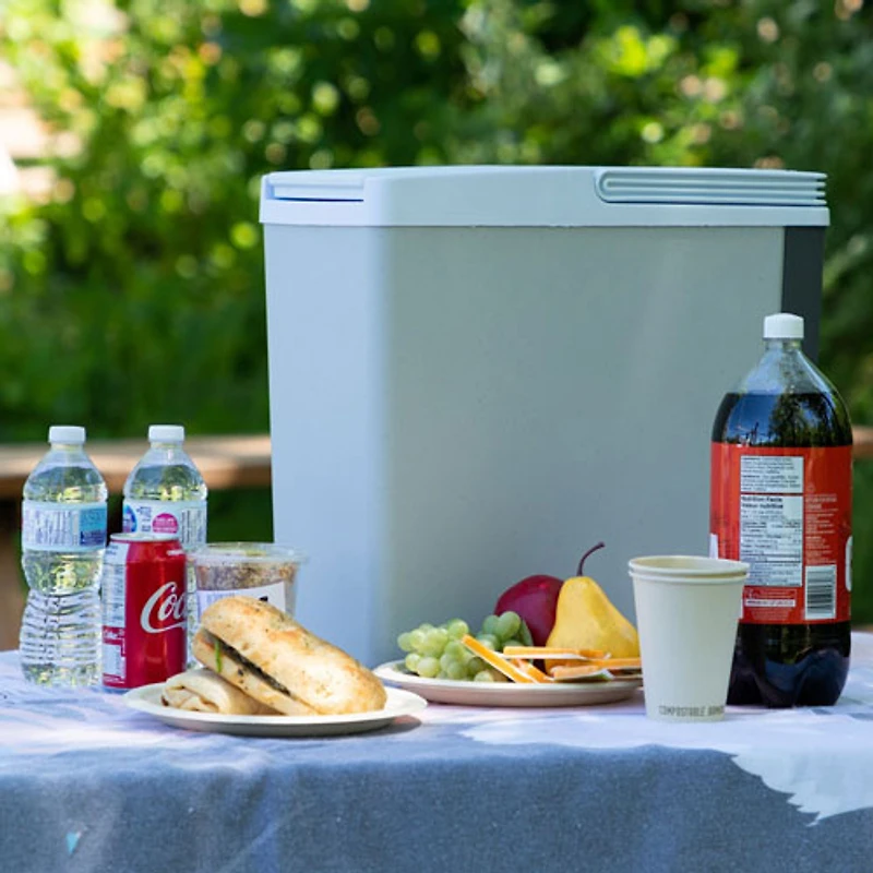 Glacière/Réchaud électrique mince 12 V 17 L (18 pte) de Koolatron - Gris