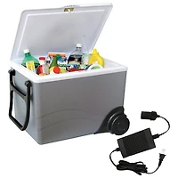 Glacière/Réchaud électrique à roulettes 12 V 34 L (36 pte) de Koolatron - Gris