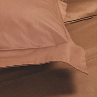 Ens. housse de couette en coton égyptien contexture 230 Maxwell de Maholi - Lit 2 places - Chocolat