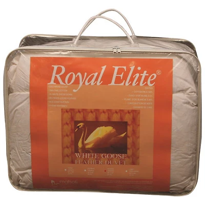 Couette en plumes d'oie contexture 233 collection Royal Elite de Maholi - Grand lit - Blanc