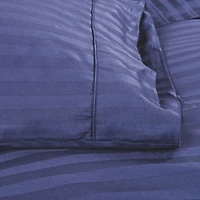 Ensemble de draps contexture 300 collection Damask Stripe de Maholi - Très grand lit - Marine