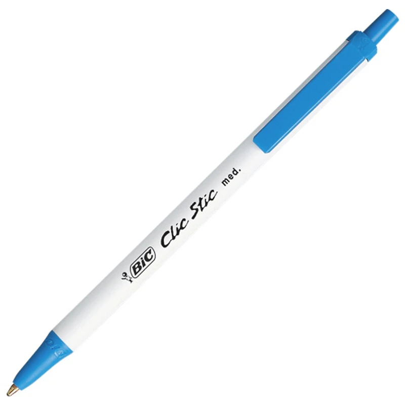 Stylo à bille rétractable Clic Stic de BIC (BICCSM11BL) - Paquet de 12 - Bleu